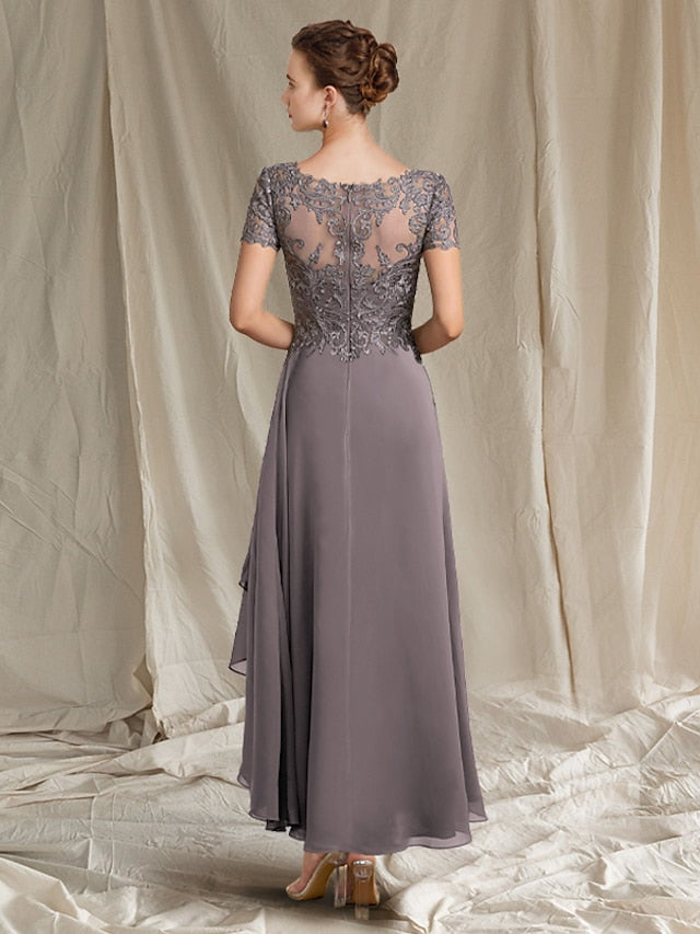 A-Line/Princess V-Neck Tea-Length Mother of the Bride Dresses Main Image