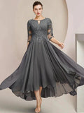 A-Line/Princess Scoop Tea-Length Mother of the Bride Dresses by Dreamylily
