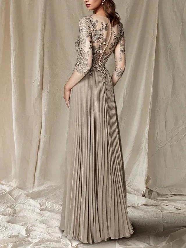 A-Line/Princess V-Neck Floor-Length Mother of the Bride Dresses by Dreamylily