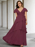 A-Line/Princess V-Neck Floor-Length Mother of the Bride Dresses by Dreamylily