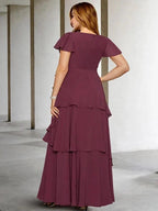 A-Line/Princess V-Neck Floor-Length Mother of the Bride Dresses by Dreamylily