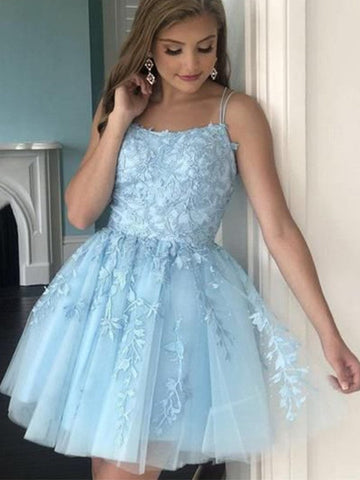 Minivestido de princesa con tul, apliques, cuello halter, sin mangas, SYH30