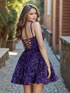 A-Line Sequins Homecoming Dresses with Pockets by Cicinia