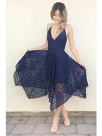 A-Line V-Neck Pearl Pink Lace Bridesmaid/Prom/Homecoming Dress BD053 by pgmdress