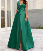 A-Line/Princess V-Neck Sleeveless Mother Of The Bride Dresses With Split Side by Dreamylily