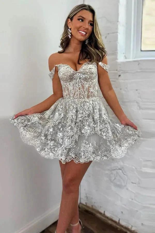 A-Line Sequins Appliques Red Short Homecoming Cocktail Dress PD497 by pgmdress