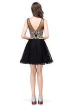 A-line Crew Short Sleeveless Appliques Prom Dresses by misshow.com
