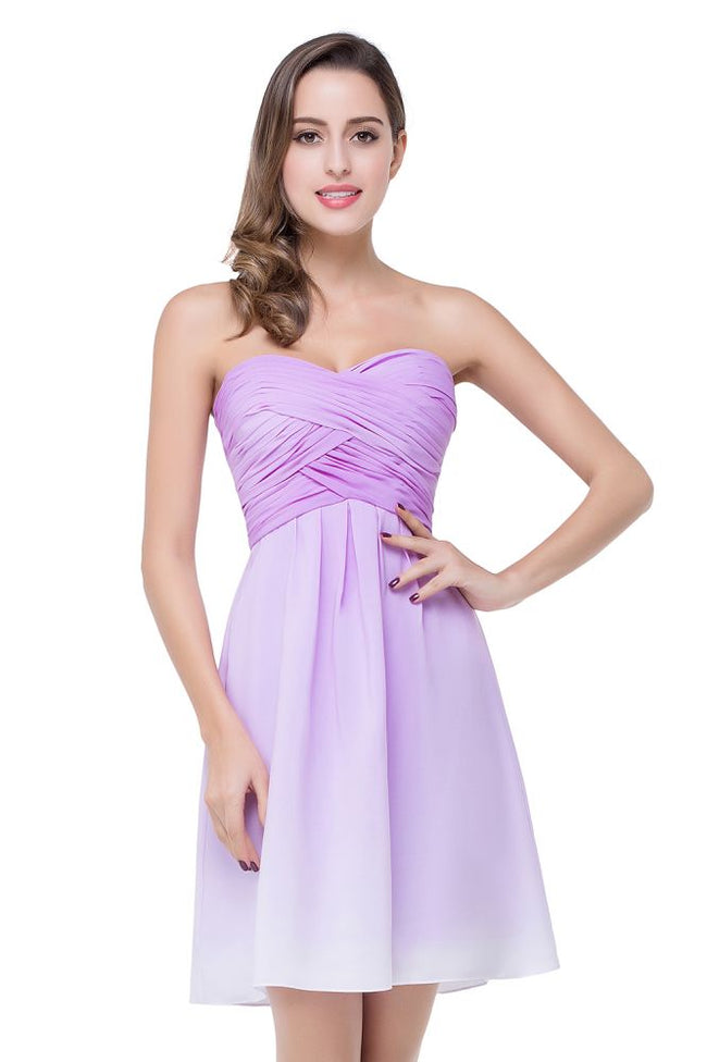A-line Strapless Chiffon Bridesmaid Dress with Draped Main Image