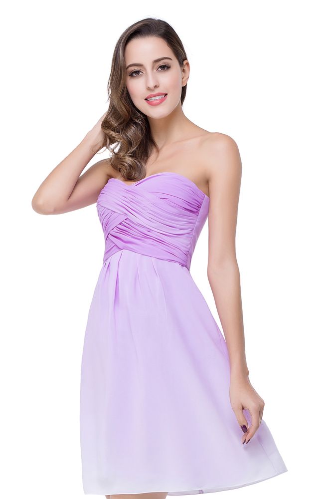 A-line Strapless Chiffon Bridesmaid Dress with Draped