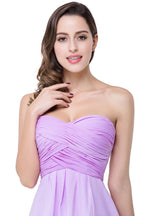 A-line Strapless Chiffon Bridesmaid Dress with Draped