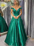 Green Prom Dresses Satin Evening Dresses SYP42 by vivymakudress