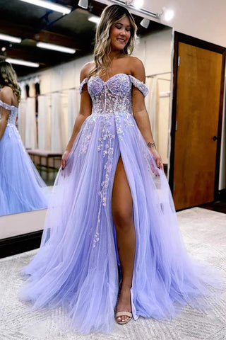 A-Linie, schulterfrei, Ballkleid, formelles Kleid mit Applikationen, PSK519