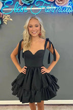 A-line Pink Ruffle Cute Sweetheart Homecoming Dresses PD491 by pgmdress
