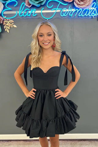 A-line Pink Ruffle Cute Sweetheart Homecoming Dresses PD491