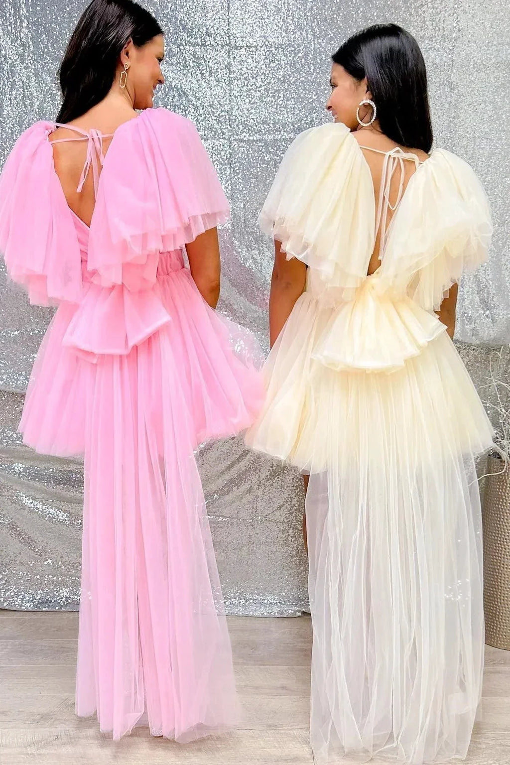 Plunging V Neck Tulle Homecoming Dress SYH109 by vivymakudress