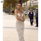Stunning and Sexy Strapless 2 In 1 Mermaid Wedding Dress With Detachable Train Chic Lace Bride dress vestidos de noche