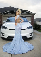 Blue Sparkly Evening Dress Long Mermaid Prom Dress Y1647 by simplepromdress