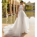Exquisite Lace Mermaid Wedding Dress 2026 Tulle Detachable Train Bridal Gowns Halter Backless Wedding Gown Customized