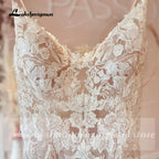 Sexy Spaghetti Straps Mermaid Wedding Dresses Champagne Bride Dress Lace Vestido De Noiva Sereia Wedding Gowns