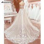 ZapDress Lace Appliques Sweetheart Glitter A Line Boho Wedding Dress Robe Femm Civil Beach Wedding Bridal Gowns Customized