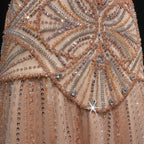 Champagne Beaded Mermaid Evening Dress Luxury Saudi Wedding Gown Customized by ZAPDRESS