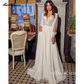 ZapDress Civil Chiffon Beach Wedding Dresses Wedding Dresses 2026 Long Sleeves Sexy Boho Bridal Gown Lace  Customized
