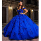 Royal Blue Quinceanera Dresses for Sweet 15 Year Off the Shoulder Puffy Ball Gown Y2726 by simplepromdress