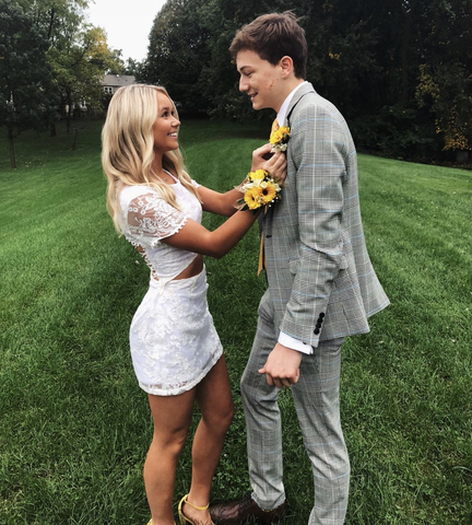 Schönes weißes Spitzen-Heimkehrkleid, weißes Cocktailkleid, Y2237