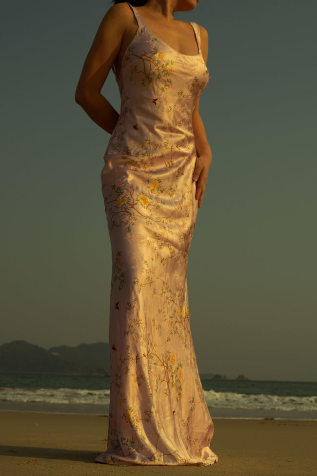 100% Mulberry Silk Graycie Dress Gown Hover Image