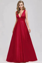 Deep V-Neck Formal Evening Party Dress SYP7 by vivymakudress
