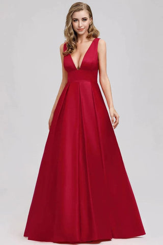 Abendkleid mit tiefem V-Ausschnitt, Partykleid SYP7