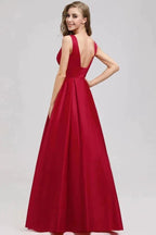Deep V-Neck Formal Evening Party Dress SYP7 by vivymakudress