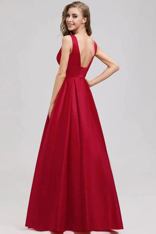 Abendkleid mit tiefem V-Ausschnitt, Partykleid SYP7