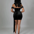 Black Fashion Folds Off The Shoulder Mini Tube Dress Sexy Homecoming Dress Y2757 by simplepromdress
