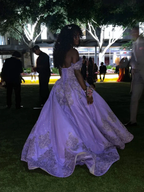 Stunning Purple Off The Shoulder Ball Gown Sweet 16 Dress,Birthday Princess Dress Y4799 by simplepromdress