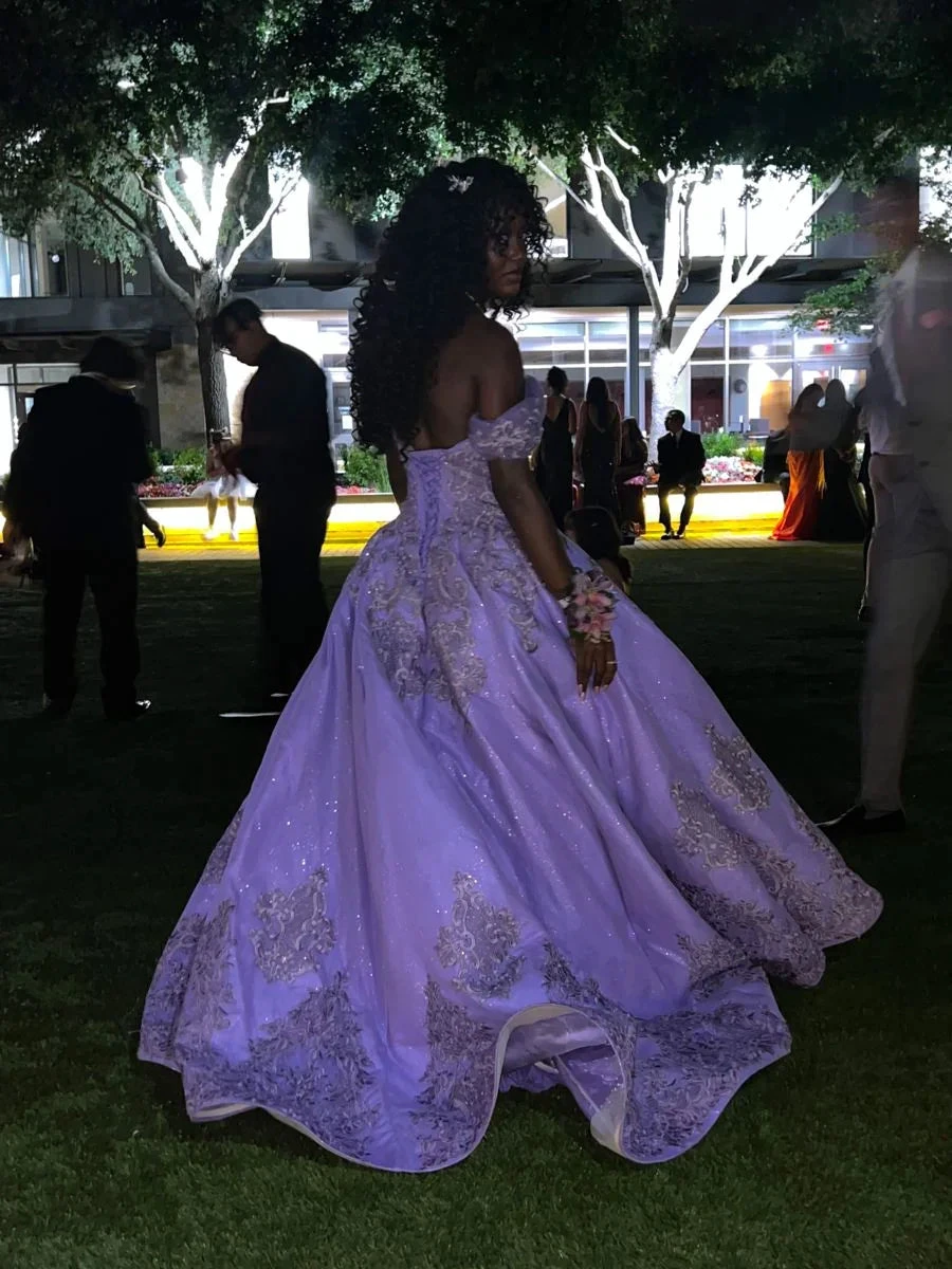 Stunning Purple Off The Shoulder Ball Gown Sweet 16 Dress,Birthday Princess Dress Y4799 by simplepromdress