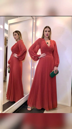 Elegant A-line V Neck Evening Dress With Pleated,Wedding Guest Outfit Y5531 by simplepromdress