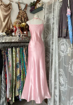 Chic Pink Spaghetti Straps Satin Mermaid Prom Evening Dress Y8104 by simplepromdress