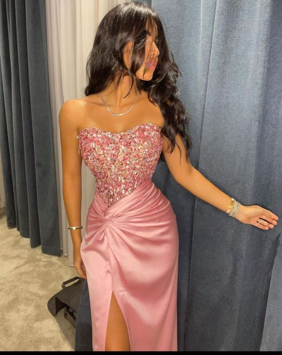 strapless sheath floor length formal evening dress Y6984 Hover Image