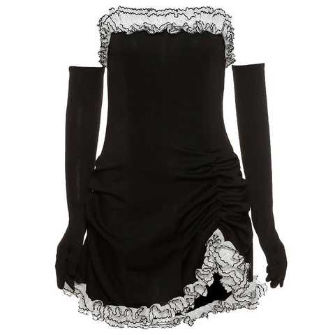 Unregelmäßiges trägerloses Homecoming-Kleid Sexy Cocktailkleid Y5941