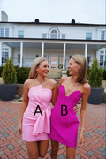 Cute Strapless Homecoming Dress Pink Homecoming Dress Y2498 by simplepromdress