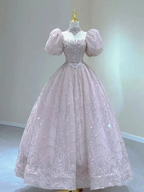 Puff Sleeve Appliques Quinceanera Dress,Sweet 16 Dress,Ball Gown Y2205 by simplepromdress