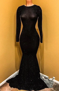 Long black sequin prom dresses long sparkly mermaid open back evening dresses with train Y841 by simplepromdress
