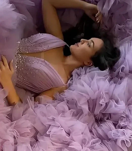 Purple A-line V Neck Tulle Ball Gown,Purple Princess Dress,Fairy Dress Y6590 by simplepromdress