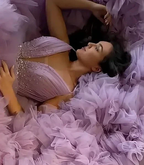 Purple A-line V Neck Tulle Ball Gown,Purple Princess Dress,Fairy Dress Y6590 by simplepromdress