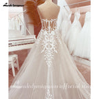 ZapDress Lace Appliques Sweetheart Glitter A Line Boho Wedding Dress Robe Femm Civil Beach Wedding Bridal Gowns Customized