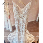Sexy Spaghetti Straps Mermaid Wedding Dresses Champagne Bride Dress Lace Vestido De Noiva Sereia Wedding Gowns