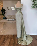 Amazing Long Mermaid Straps Lace Sequined Beading Sleeveless Prom Dress by misshow.com