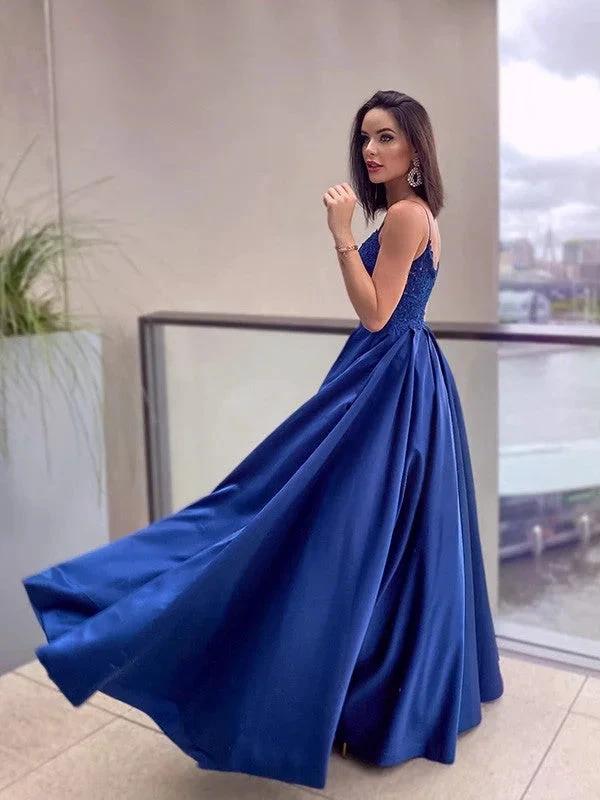 Applique Spaghetti Straps Floor Length Dresses SYP124 by vivymakudress