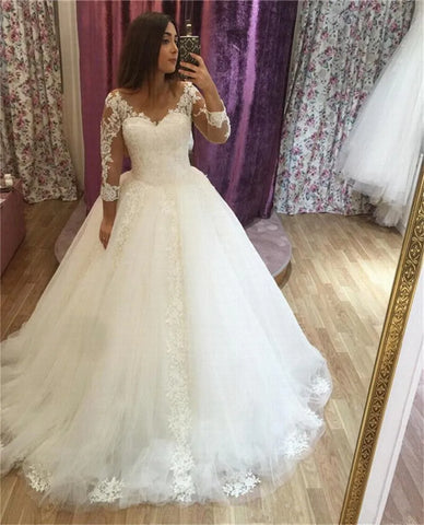 Applikationen Vestido De Noiva Sexy V-Ausschnitt Arabisches Hochzeitskleid 2023 Spitzenrock Plus Size Robe De Marie 